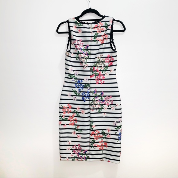 Tommy Hilfiger Women's Striped Floral-Print Sheath Dress Size 8 - Picture 2 of 5